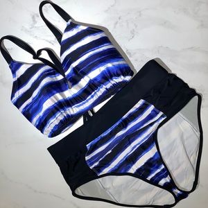 SKYE Stripped Bathing Suit Two Piece